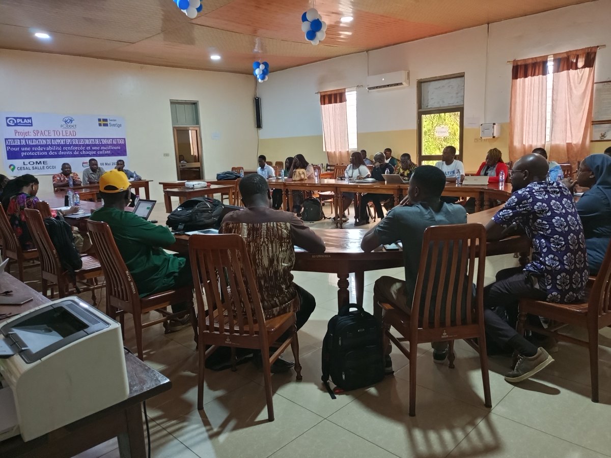 PlanIntTogo's tweet photo. À Lomé, 35 acteur·rice·s de la société civile ont contribué à la validation du rapport alternatif sur les droits de l’enfant au #Togo dans le cadre de l’#EPU.
Un engagement fort pour faire avancer les droits des enfants et porter leurs réalités.
#SpaceToLead https://t.co/k7YR9JJFgT