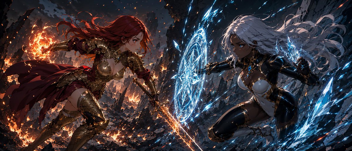 Fire Knight vs Ice Warrior Battle