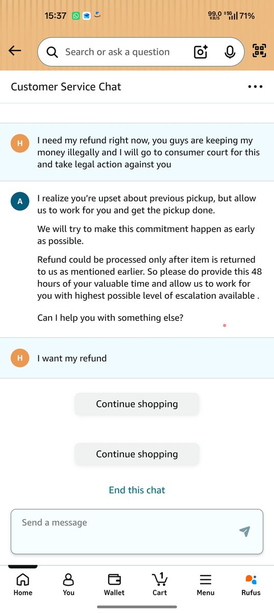 Cryptopher1989's tweet photo. @AmazonHelp @amazon @AmitAgarwal @AmitAgarwal @amazon  now your executive disconnected the chat without resolution https://t.co/y7SI4d1EQw