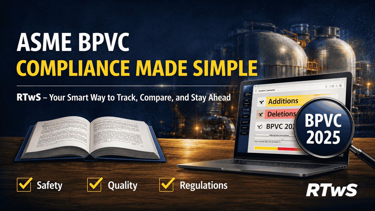 BSB_Edge's tweet photo. Why Ignoring BPVC Updates Can Put Safety at Risk

Outdated BPVC standards = equipment failures, halted production &amp; safety risks. 

RTwS flags updates, explains impacts &amp; keeps petroleum operations aligned.

Full blog: https://t.co/eYaNdmnJ6s https://t.co/V22DINw2Jf