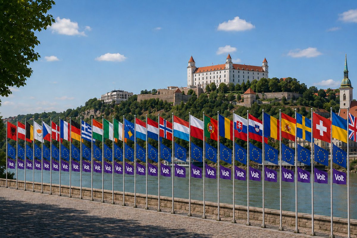 VoltSlovakia's tweet photo. One month from today: The 2026 @VoltEuropa General Assembly will be in #Bratislava, #Slovakia! 
🗓️ 13-14 June, 2026

Already nearly 700 people from 26 countries have their tickets!
🎟️ Get yours here: https://t.co/wAwUSSd05g

#EuropeUnited #FutureMadeInEurope https://t.co/ob1fi7vDF4