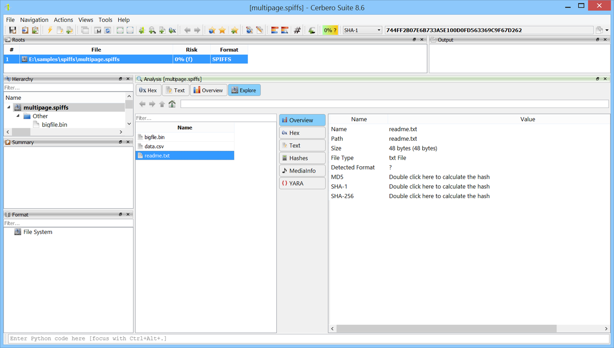 cprofiler's tweet photo. 📦 We are happy to announce support for the SPIFFS (SPI Flash File System) format. The new SPIFFS Format package lets you browse and extract files from SPIFFS images directly within the application. 

SPIFFS is a flat file system designed for SPI NOR flash memory, widely used in ESP8266, ESP32, and other embedded microcontrollers. It provides wear leveling and power-loss resilience with minimal RAM overhead, making it the go-to file system for storing configuration files, web assets, and sensor data on IoT devices. SPIFFS uses a page-based layout with per-block object lookup tables and 16-bit object IDs. Unlike traditional file systems, it has no directory support, files are stored with flat paths (e.g. /config.json). Having native support in Cerbero Suite means analysts can inspect ESP32 firmware dumps, IoT flash images, and embedded device storage encountered during security research, vulnerability assessment, or forensic investigations without needing external tools or knowing the flash geometry parameters.