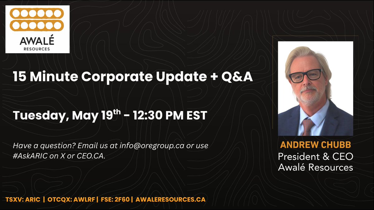 Awalé Resources (TSX-V: ARIC) 🟠 tweet media