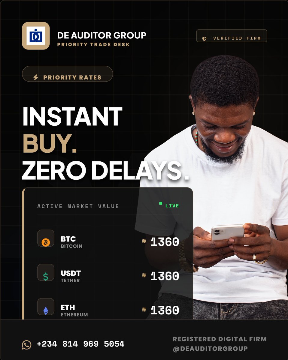 deauditorgroup's tweet photo. Bring Crypto ➔ Get Naira.
Bring Naira ➔ Get Crypto. 🔄

Our rates are competitive—and your bank account will smile. 😊

📞 Trade Now: +234 814 969 5054
🌐 Official Handle: @DeAuditorGroup
👔 CEO: @DeAuditorChris

#CryptoNigeria #DeAuditorGroup #Bitcoin #USDT #MarchGains https://t.co/5pSpPQuzMz