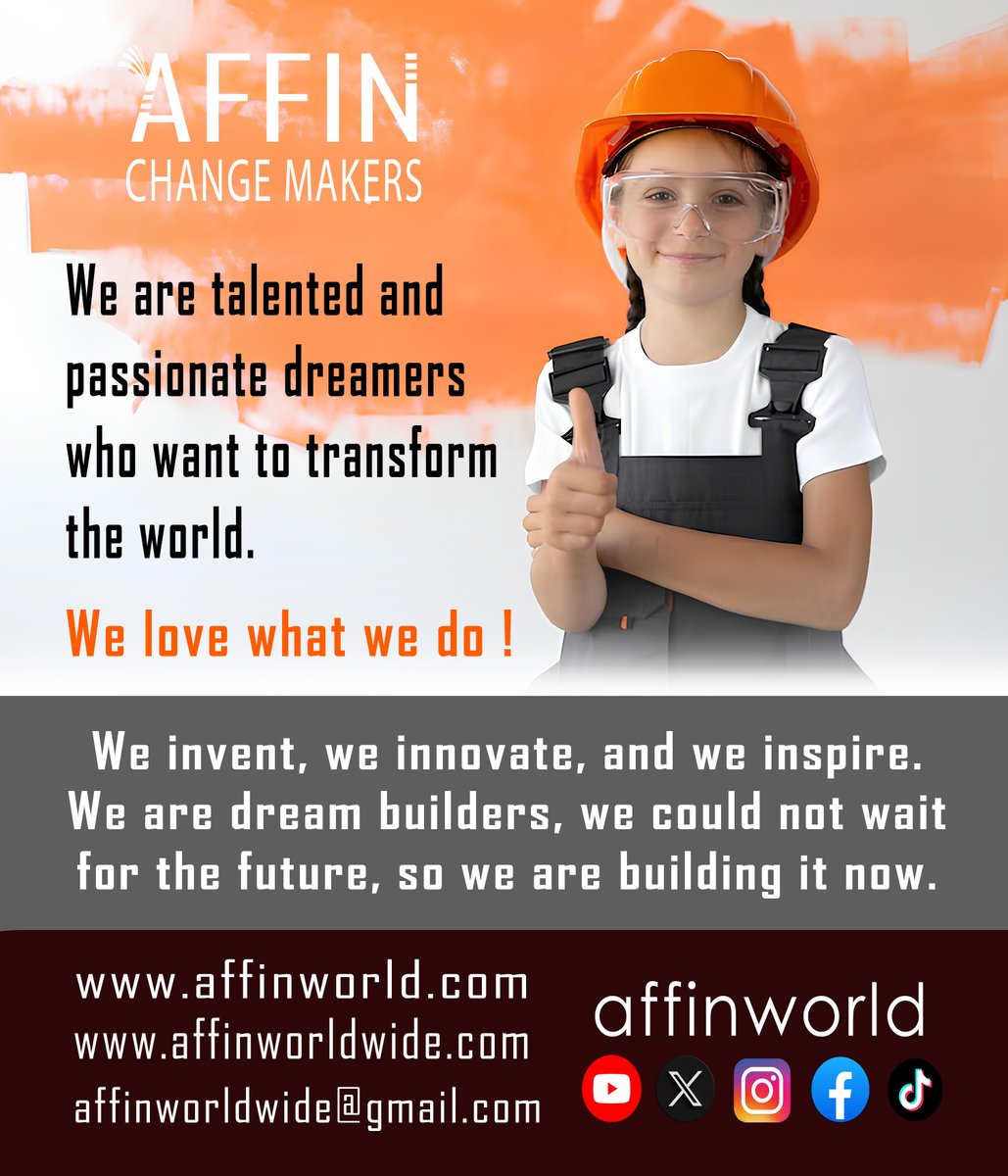 Affindoctor's tweet photo. We are talented and passionate dreamers who wants to transform the world.
#AffinMobility #CustomerFirst #WorldChangers #RideHappy #MobilityMadeEasy #AffinWorldWide https://t.co/rqzOsNHkMw