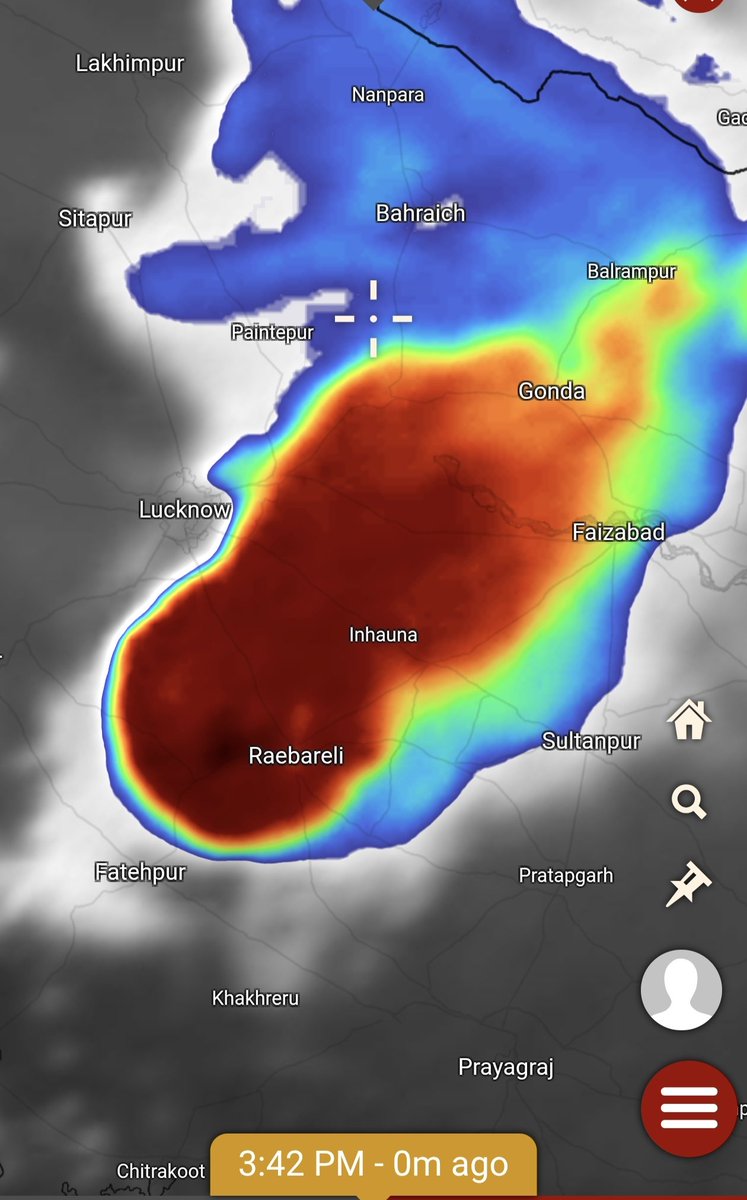 TheTechnocratt's tweet photo. Very intense #thunderstorms over #UttarPradesh parts like #raebareilly #gonda #faizabad https://t.co/8XHzVwcz7T