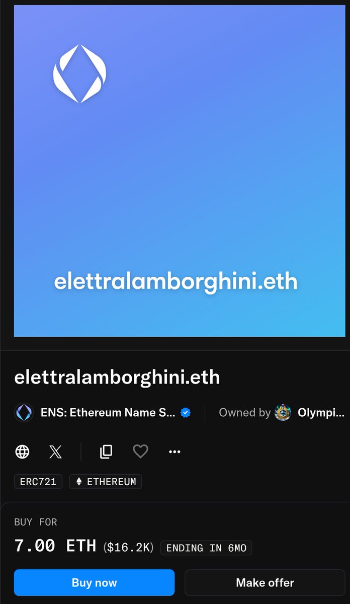 jonathanwep3's tweet photo. Web 3 customized for you Senorinna
ENS domain avaliable! @ElettraLambo
Tecnologia 

https://t.co/YjnercUpdZ https://t.co/muVTxgltwe