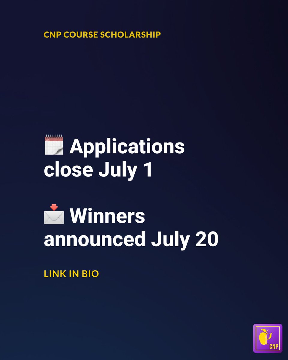 nutripsy's tweet photo. CNP Course Scholarship

Open to applicants of any background, nationality, or country of residence; however, all application materials must be submitted in English.

Applications close July 1
Winners announced July 20
https://t.co/eX8wq6B9dy https://t.co/bwXL5Vq3ZL