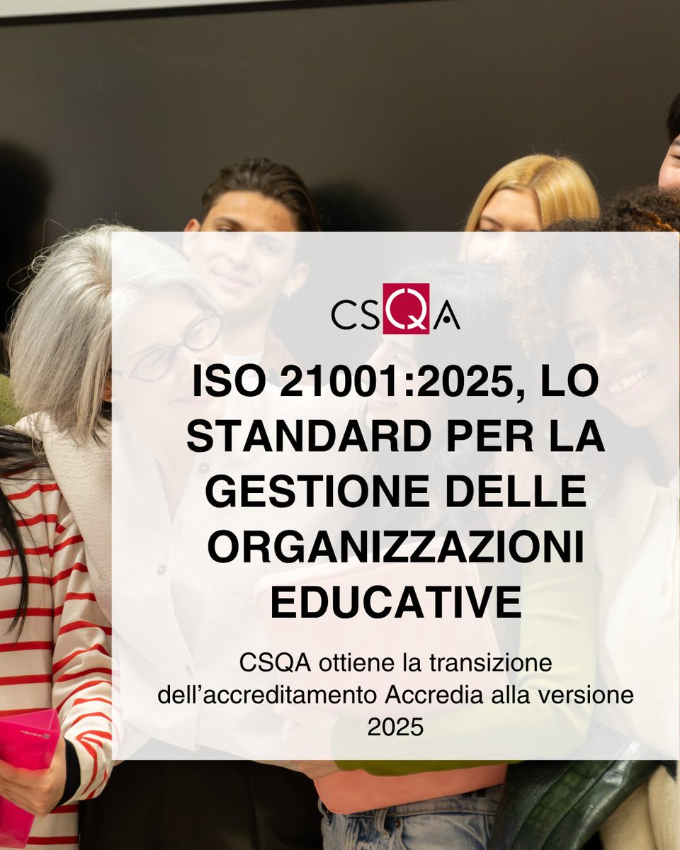 CSQACert's tweet photo. #CSQA otiene la transizione dell’accreditamento @ACCREDIA alla versione 2025 della #normaISO21001, standard internazionale dedicato ai Sistemi di Gestione per le #OrganizzazioniEducative.

▶️https://t.co/qmN5MBDOfh◀️

#ISO21001 #SettoreEducation #Certificazioni #NormeISO https://t.co/zcPxZml7oX