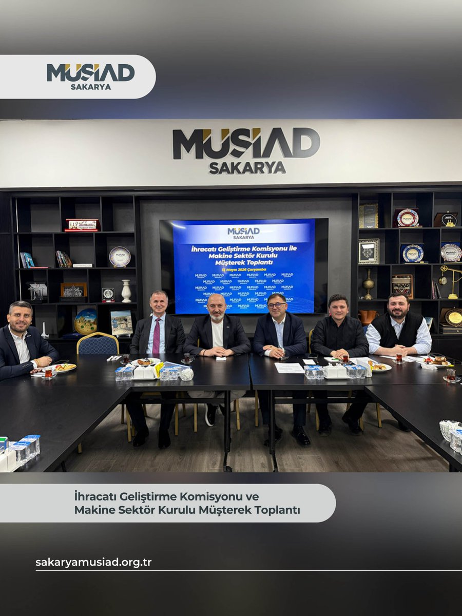 MUSIADSakarya's tweet photo. İhracatı Geliştirme Komisyonu ve Makine Sektör Kurulu Toplantımızı, Başkanımız Ahmet Cihan, kıymetli komisyon ve sektör kurulu üyelerimizin katılımıyla şubemizde gerçekleştirdik.

Toplantımıza teşrif eden Sanayi ve Teknoloji İl Müdürü Sayın İsrafil Yıldız’a değerli paylaşımları ve katkıları için teşekkür ederiz.

Karşılıklı istişare ve bilgi paylaşımıyla verimli geçen toplantımızın; ihracat süreçlerimizin daha etkin, güçlü ve sürdürülebilir bir şekilde ilerlemesine katkı sağlamasını temenni ediyor, toplantımızın hayırlara vesile olmasını diliyoruz.