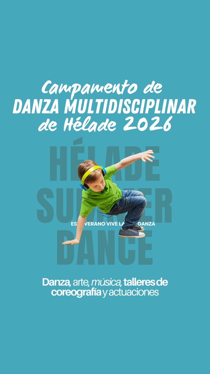 GO_BURGOS's tweet photo. Hélade abre su campamento de danza este verano en #Burgos  
📅 30 jun – 24 jul · L-V de 10 a 14:30 h 
👧 5 a 16 años · todos los niveles 
🎭 Danza, arte, música y coreografía 
💶 Desde 95 €/semana · 10% dto. mes completo y hermanos  
📞 947 216 522 
@centdanzahelade https://t.co/TdygXHLBv1