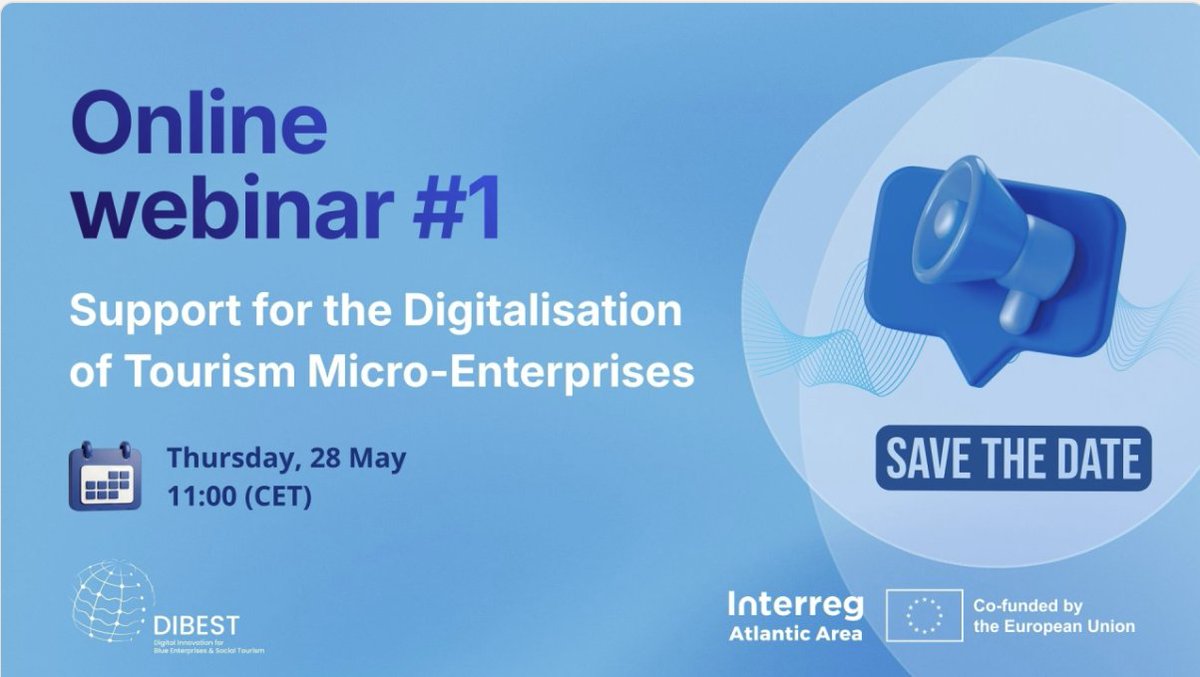 RDIhubIreland's tweet photo. Tourism micro‑enterprises across Europe are going digital. Join our #DIBEST webinar online for real stories, tools, and practical insights.
💻 Online
📅 Thurs, May 28
⏰ 10am IST
Register: https://t.co/wTVAc4RYaD https://t.co/Y8hVrC6QsJ