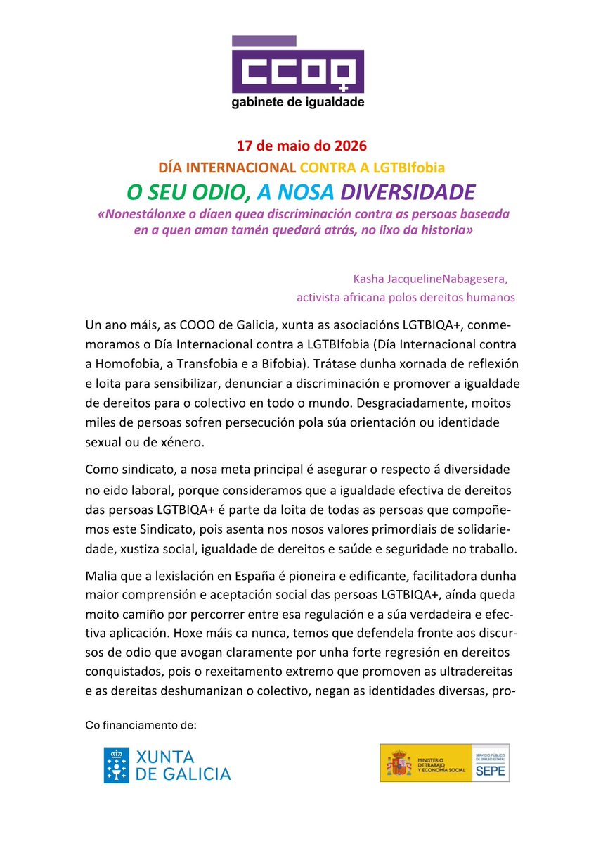 S. N. de CCOO Galicia tweet media