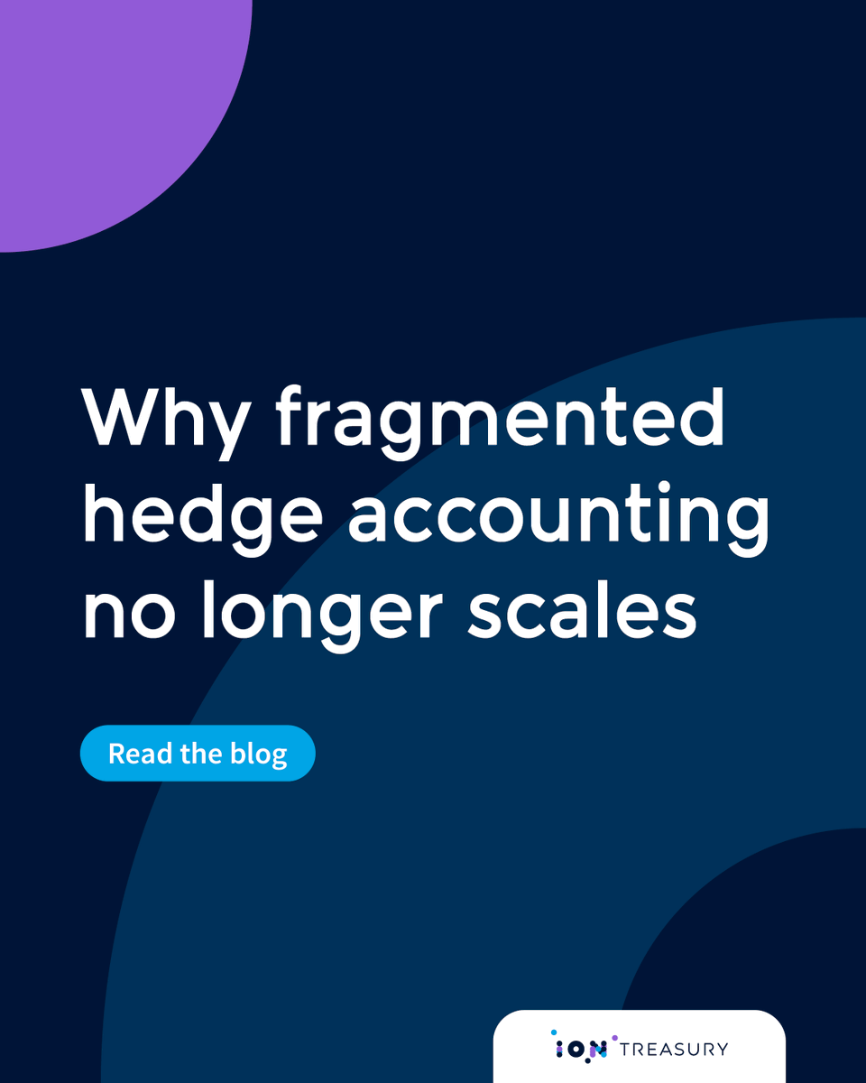 IONTreasury's tweet photo. Fragmented hedge accounting doesn’t scale. It creates blind spots, manual effort, and operational risk. Learn the fundamentals — and why connected workflows are essential for aligning hedge outcomes with risk strategy.  
https://t.co/jnwlndrWX8 | Demo: https://t.co/joll8xXWC3 https://t.co/rS94LPesC4