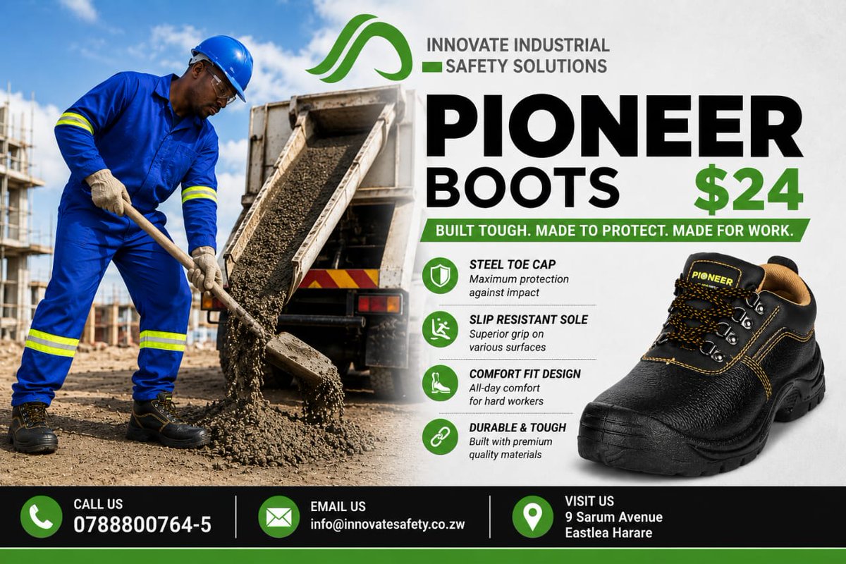 InnovateSafety's tweet photo. Built Tough, Made Protect ,Made for Work, Pioneer boots afforadble just for you ! #innovatesafety #besafewithus https://t.co/w3rS3Bs4Rt
