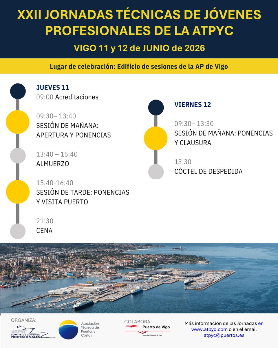 atpyc_pianc's tweet photo. Ya está disponible el programa completo de las jornadas que se celebrarán en Vigo los próximos 11 y 12 de junio de 2026.
Edificio de sesiones de la Autoridad Portuaria de Vigo
#ATPYC #Puertos #IngenieríaMarítima #Costas #InfraestructurasMarítimas#JornadasTécnicas #IngenieríaCivil https://t.co/wIw3JDIFrl