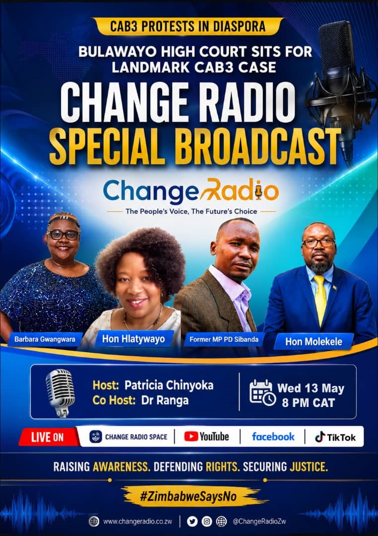 chinyokaP's tweet photo. I am going to @ChangeRadioZW
Space tonight, 13th May  7pm BST. Will you join me?

#NoTo2030Agenda
#NoToCAB3
#ProtectZimbabweConstitution

https://t.co/8hurFcC0PI https://t.co/3ZFxOK3nky