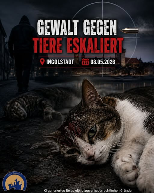 yolandaschultes's tweet photo. 850xx Ingolstadt
Mehrere Katzen erschossen
Die Gewalt gegen Tiere nimmt bedenklich zu, wann reagiert die Politik?????
Kopie Arche Tierwohl
GEWALT GEGEN
TIERE ESKALIERT
 Ingolstadt
08.05.2026
In Ingolstadt wurden mehrere tote Katzen gefunden, eine weitere Katze wurde mutmaßlich angeschossen und schwer verletzt. Laut Polizei erlitt der Kater eine schwere Kopfverletzung durch ein Projektil. Die Polizei ermittelt und sucht dringend Zeugen.
Die Tiere wurden im Bereich der Nördlichen Ringstraße und der Gaimersheimer Straße gefunden. Nach bisherigen Informationen deutet vieles darauf hin, dass die betroffenen Tiere draußen unterwegs waren beziehungsweise Freigang hatten.
Wer in der Gegend etwas Verdächtiges beobachtet hat, sollte sich unbedingt bei der Polizei melden. Hinweise bitte an die Polizeiinspektion Ingolstadt unter  0841 9343-0.
Besonders alarmierend: Die gemeldeten Fälle von Tierquälerei und Tierschutzverstößen sind innerhalb nur eines Jahres massiv angestiegen.
2024 wurden deutschlandweit 3.869 Fälle gemeldet, 2025 bereits 5.189 Fälle. Das entspricht einem Anstieg von rund 31 %. Diese Entwicklung zeigt deutlich, dass Gewalt gegen Tiere zunimmt und nicht länger unterschätzt werden darf.
Arche Tierwohl spricht sich klar gegen ungesicherten Freigang aus. Katzen sollten nicht ungeschützt draußen unterwegs sein. Wenn Freigang, dann nur gesichert – zum Beispiel durch katzensichere Gärten, Gehege oder gesicherte Balkone.
Nur wenn hingeschaut und gehandelt wird, können Täter gestoppt und weitere Tiere geschützt werden.
Bitte teilt diesen Beitrag, damit möglichst viele Menschen aufmerksam werden und mögliche Zeugen erreicht werden. Jede Beobachtung kann entscheidend sein.
Liebe für die Tiere – Arche Tierwohl e.V.