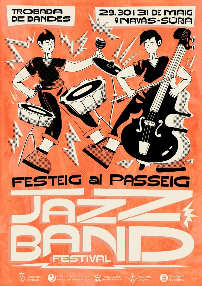 MusicaSuria's tweet photo. Festival Festeig al Passeig Jazz Band (Navàs-Súria). 
Dies 29, 30 i 31 de maig.
https://t.co/IRPikjPbhx https://t.co/rNny1vZIjt