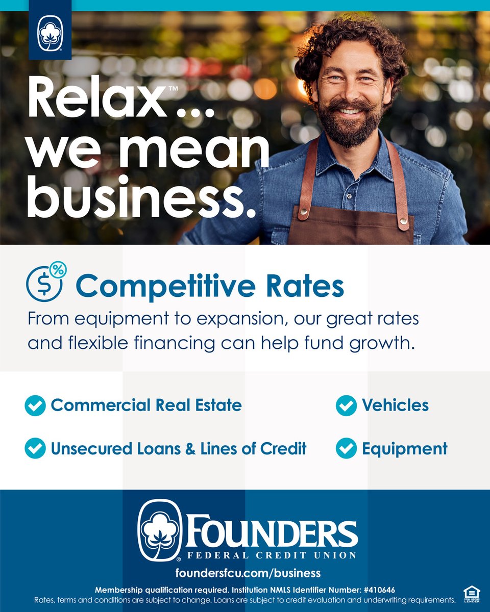 foundersfcu's tweet photo. Unlock savings that help grow your business. Stop by an office near you or give us a call at 800-845-1614 to get started today! https://t.co/uKZba5xhql