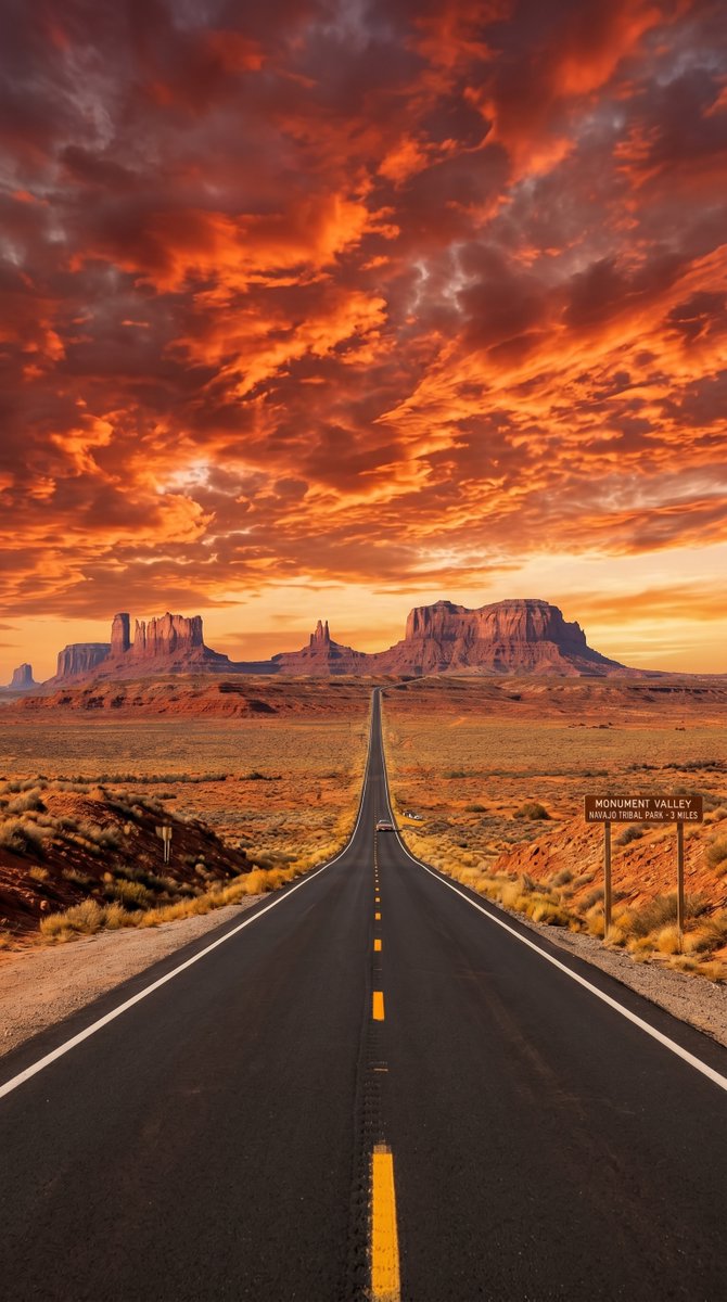 nature_c2ngn's tweet photo. Route 163 Through Monument Valley in Arizona 😲😍 https://t.co/UIPALqscjh
