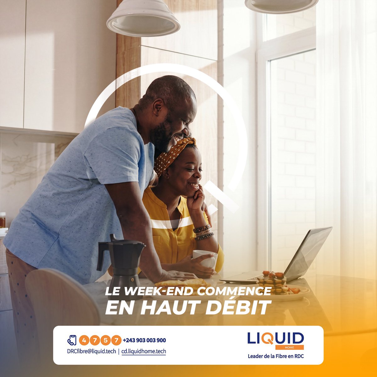 LiquidHomeDRC's tweet photo. Projets personnels, jeux ou simplement navigation... Le week-end est meilleur avec une connexion qui suit votre rythme. Bon week-end à tous ! 💻✨

#WeekendVibes #LiquidHome #Connecté https://t.co/UsAFG1sUcT