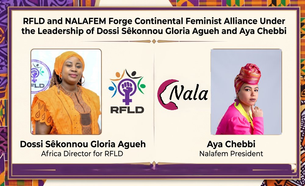 RfldOrg's tweet photo. RFLD and @_Nalafem  Forge Continental Feminist Alliance Under the Leadership of Dossi Sekonnou Gloria Agueh and Aya Chebbi

Explore: https://t.co/tg1wXqDqtw https://t.co/YlRzKuh3wO