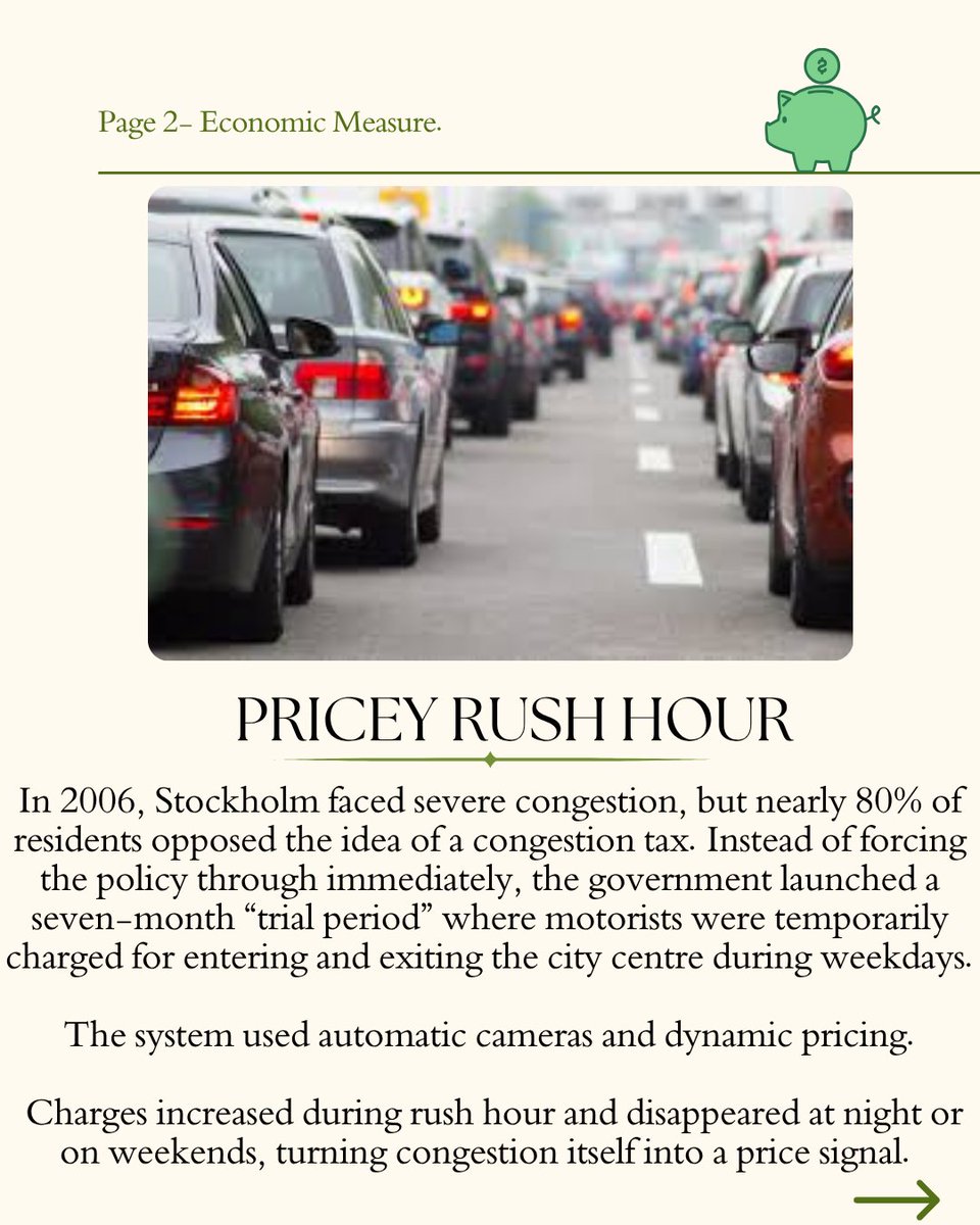FlywheelEconomy's tweet photo. What if the solution to traffic… was charging people to sit in it?

Stockholm turned congestion pricing into more than a toll system it became a climate tool, a funding model, and a behavioural economics experiment. https://t.co/08RPPCEpRE