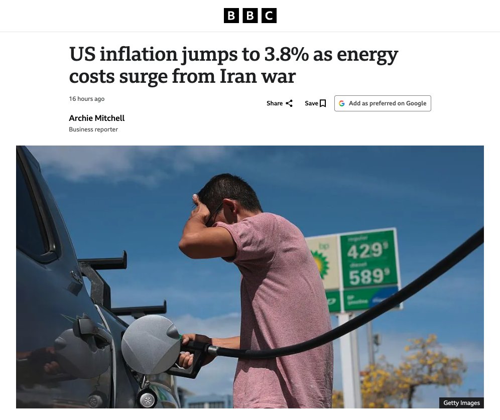 ☀️¡Buenos días! Happy <a href="/EliezerMolinaPR/">Eliezer Molina</a> Falfullero Day!🐐

🗣️Esta es “La Cabeza de la Mañana” para el miércoles 13 de mayo de 2026:

1️⃣ Peor inflación en 3 años. En abril, los precios aumentaron 3.8% impulsados por los costos de energía provocados por la guerra de EE.UU. e Israel