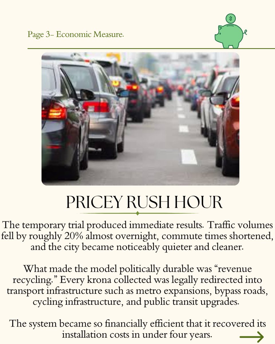 FlywheelEconomy's tweet photo. What if the solution to traffic… was charging people to sit in it?

Stockholm turned congestion pricing into more than a toll system it became a climate tool, a funding model, and a behavioural economics experiment. https://t.co/08RPPCEpRE
