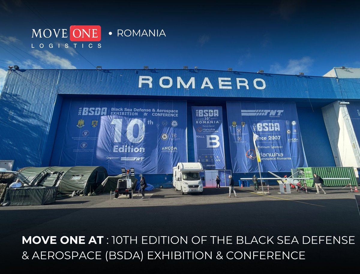 MoveOneInc's tweet photo. Move One is pleased to be participating in the 10th Edition of the Black Sea Defense &amp; Aerospace (BSDA) Exhibition &amp; Conference, taking place in Bucharest, Romania, from May 13–15, 2026

📍 Visit us at Booth C1867 https://t.co/a058qFpETF