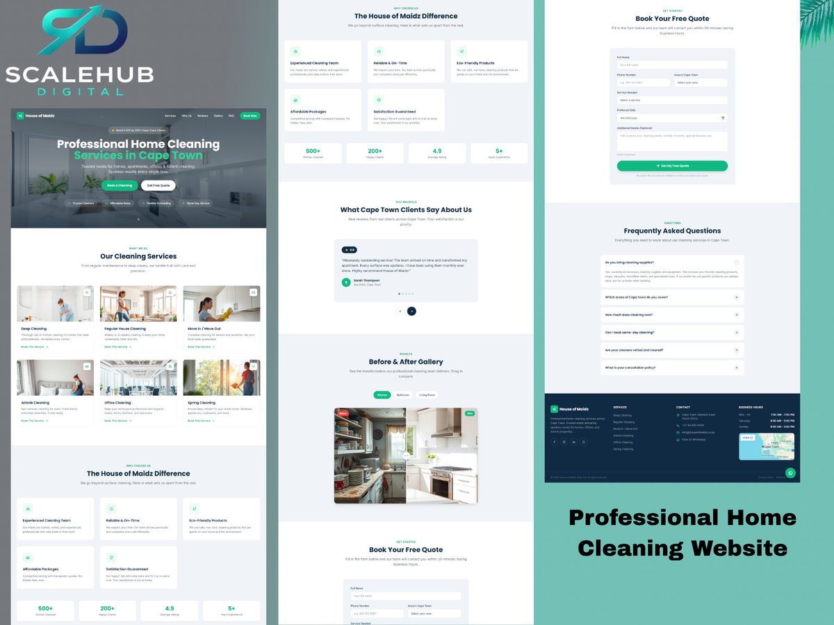 STELLARTECH_12's tweet photo. From just having an online presence to looking like a premium brand 
Built this modern high-converting cleaning service website designed to:
* Build trust
* Generate more bookings
* Improve customer experience
* Make the business stand out online
#WebDesign #CleaningBusiness https://t.co/ozhI7g9FLj