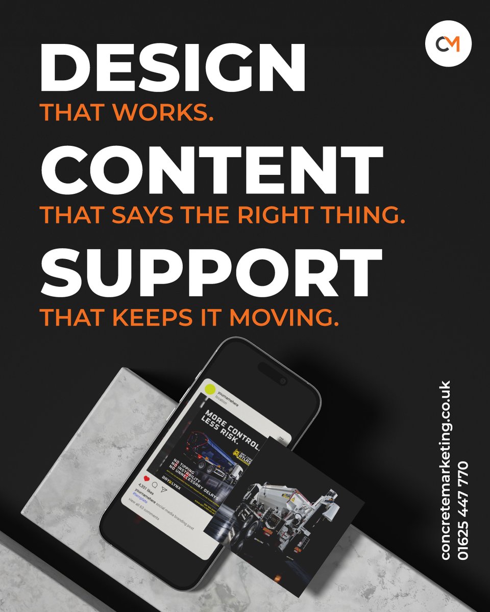 DavidLukey45's tweet photo. Trying to keep up with social media while running a business can quickly become another full-time job.

Support that looks good.
Content that says the right thing.
Management that keeps it moving.

support@concretemarketing.co.uk
01625 447 770

#ConcreteMarketing #SocialMedia https://t.co/RE7wnmTPpC