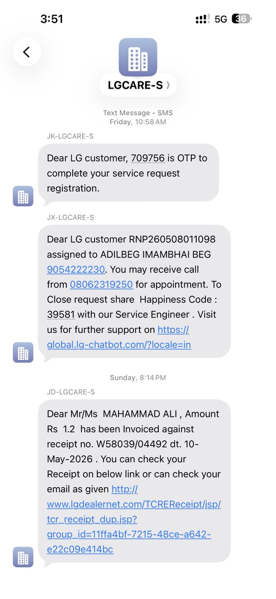 TheMahammadAli's tweet photo. @LGIndia technician has still not visited, yet an invoice has already been generated. When I asked about the repair delay, I was informed that the company does not have the required parts. Later, I was told that all parts are discontinued after 5 years. #CustomerService https://t.co/eH8Y8YqJdu