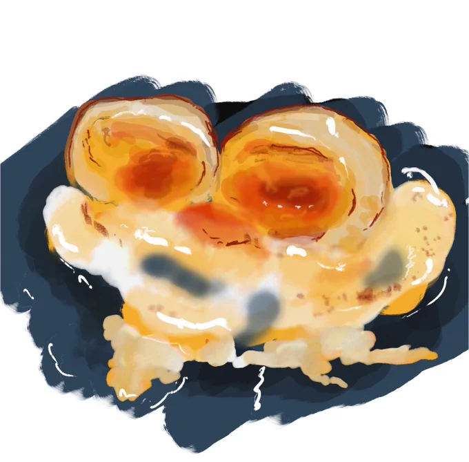 半熟たまごのマヨネーズあえ描きました