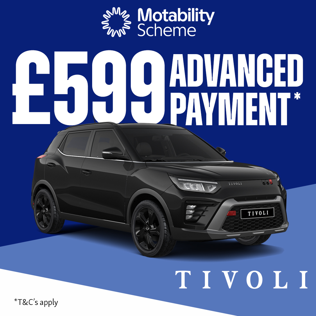 BulldogKGM's tweet photo. The #KGM #Tivoli is an affordable, compact SUV for Motability customers, starting at £599 advance payment. It includes a 3-year lease package with insurance for up to 3 drivers, servicing, maintenance, tyres, and breakdown cover.

#motability #motabilityscheme #suv #motabilitycar https://t.co/Ht5BCtQ05Q