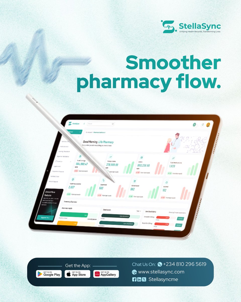 stellasyncme's tweet photo. Enjoy smoother pharmacy workflows with StellaSync.

Track medications, manage prescriptions, and serve patients faster with confidence.

#StellaSync #StellaSyncEMR #EMR #PatientCare #Healthcare #HealthTech #HealthcareTech #PharmacyManagement https://t.co/DVLpiOIFXn
