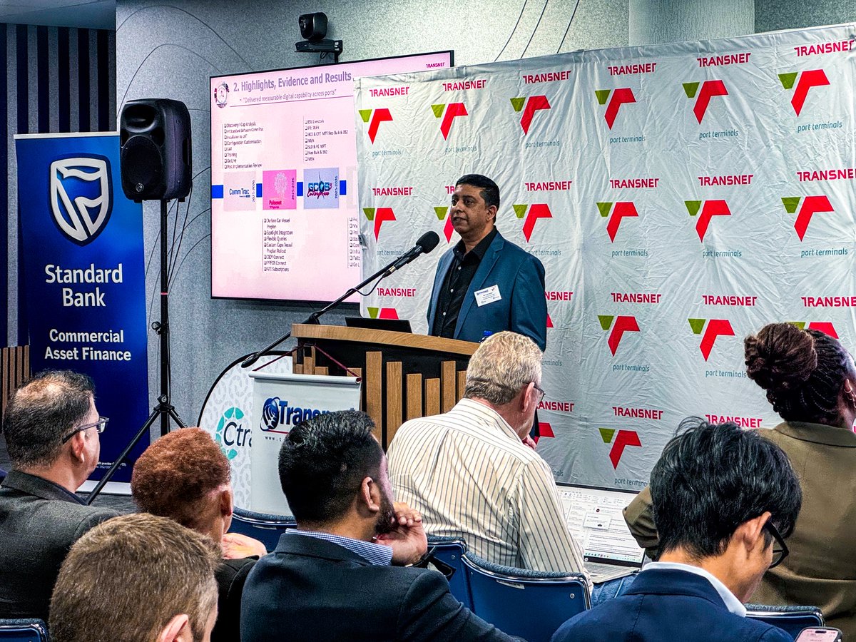 TPT_Transnet's tweet photo. 💻 Alvin Gulzar, Executive Manager ICT at TPT, unpacked the tech driving the Reinvent for Growth strategy at the Transport Forum, including the newly available TPT Pulsenet solution and how AI will shape the organisation's future.

#TransportForum #ReinventForGrowth #Pulsenet https://t.co/PXnelT3Lma