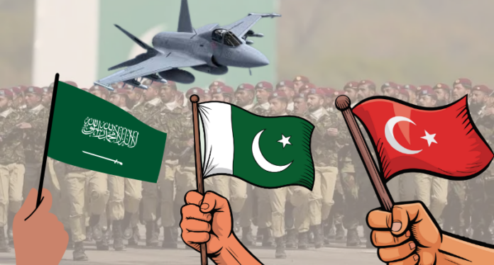 TheDailyCPEC's tweet photo. 🚨BREAKING: Pakistan welcomes Türkiye and Qatar joining existing mutual defence agreement with Saudi Arabia.