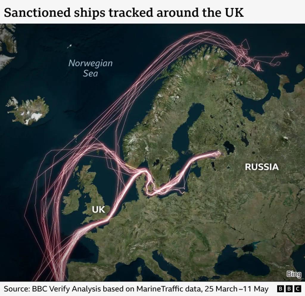 SMO_VZ's tweet photo. ‼️🇷🇺🇬🇧 Seems that NO ONE dares to touch any Russian Tankers anymore......

 Almost 200 sanctioned ships with Russian oil have safely passed through UK waters, - BBC

▪️In March of this year, British authorities were authorized to detain sanctioned ships, and Starmer promised to deal a "further blow" to Russia's "shadow fleet".

▪️Since then, at least 184 sanctioned ships have passed through UK waters, making 238 voyages.

▪️Journalists have found no evidence that the British military boarded even one of them.