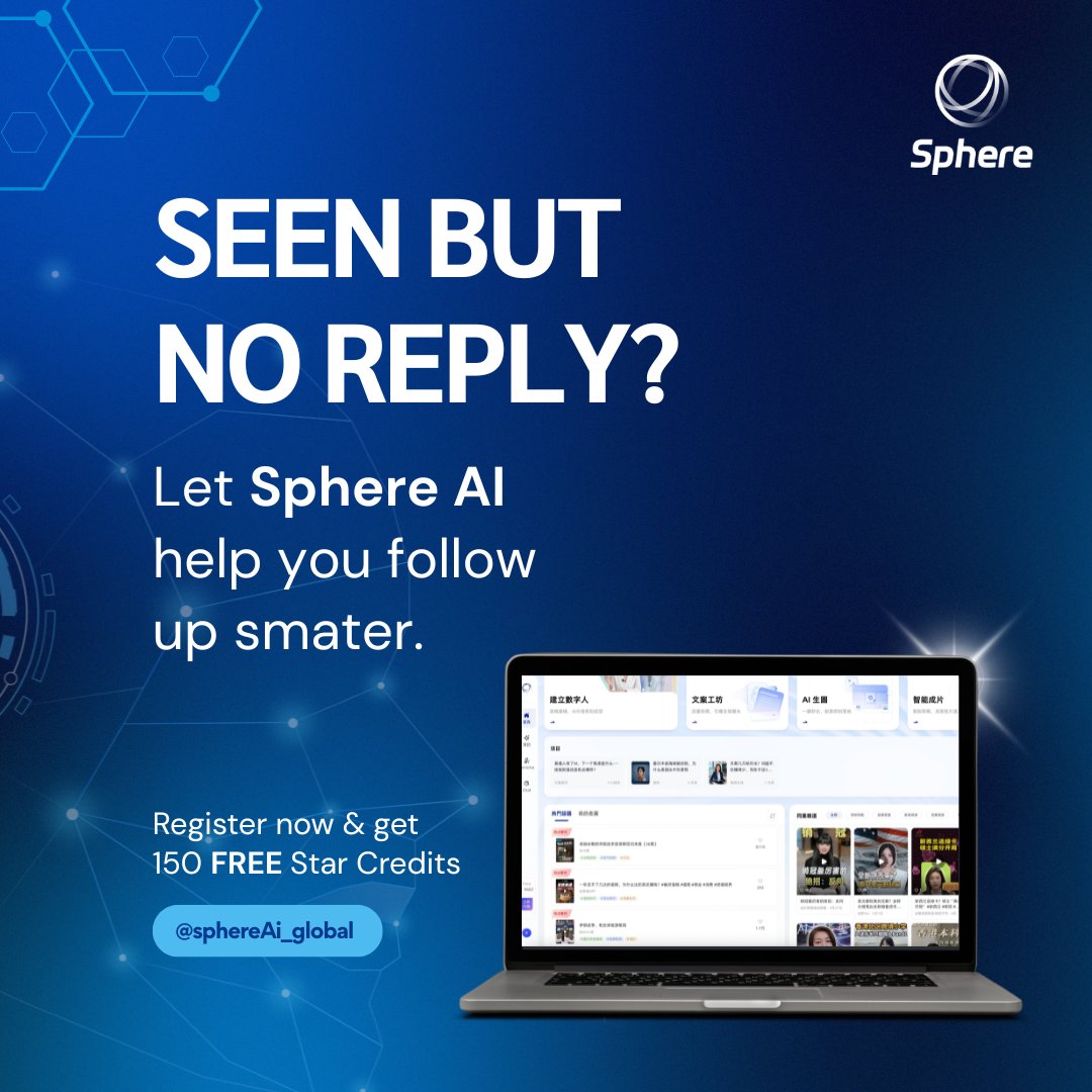 sphereAi_global's tweet photo. Seen but no reply? 👀

A silent prospect doesn’t always mean lost interest. Sphere AI helps insurance agents find smarter follow-up angles and keep warm leads moving.

Follow up with more clarity, not guesswork.

👉 https://t.co/OE5OWlsJQx

#SphereAI #AIForInsurance https://t.co/Ul5A2PErvg