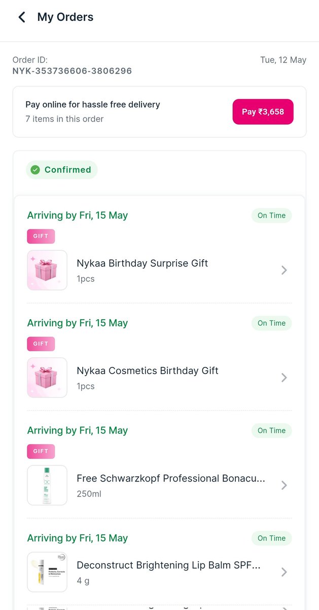 AFearlessBH's tweet photo. @nykaacares @shadowfax_in @MyNykaa 
Again Im facing issue with my order its  in Bangalore since last 3 days nd still not out for delivery,  shall I pick the order from your location another order which is supposed to deliver on 15 still not shipped. im leaving the country on 15🙄 https://t.co/3C2S48dpWW