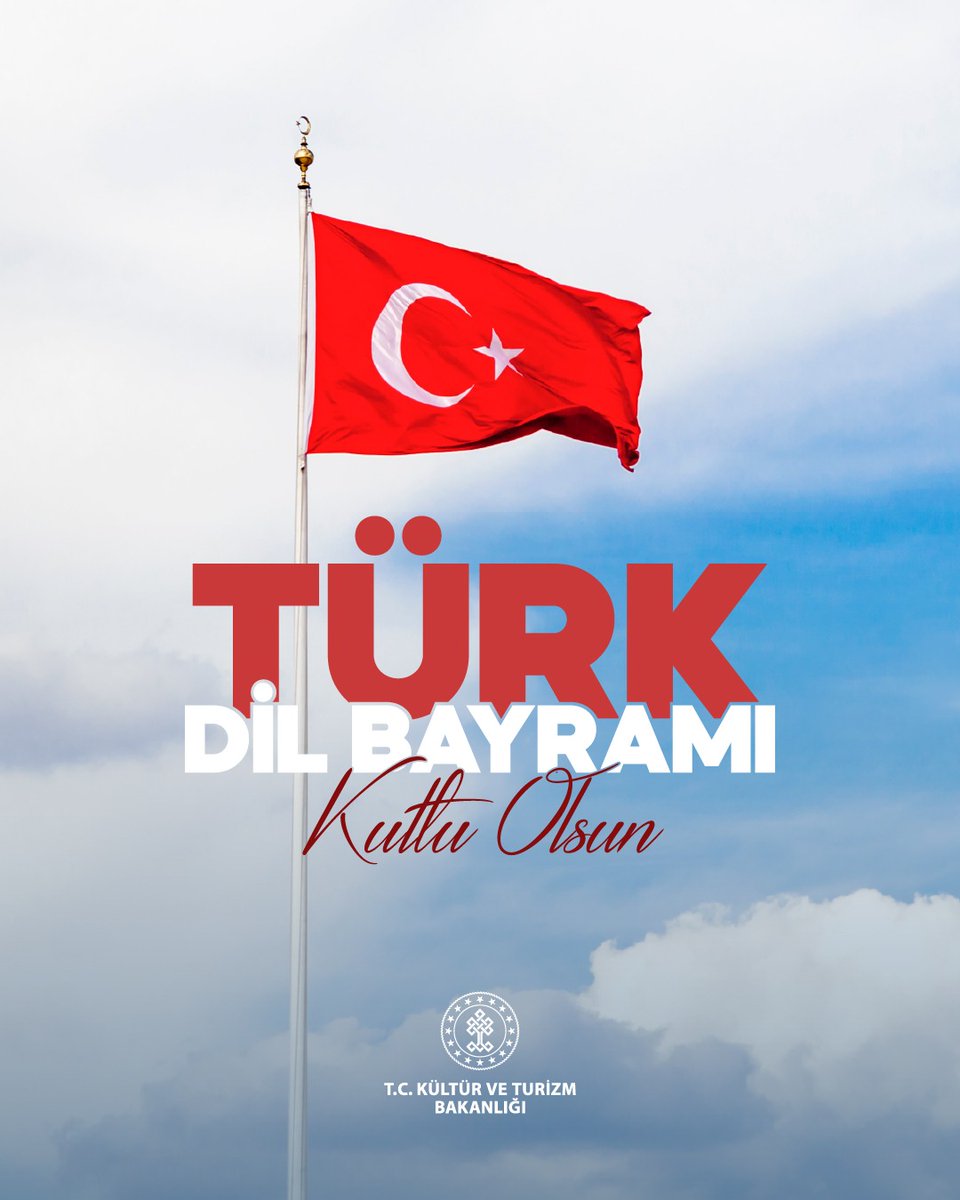 TCKulturTurizm's tweet photo. Bir milletin hafızası, kültürü ve medeniyet birikimi en güçlü şekilde dilinde yaşar.

Yüzyıllardır düşüncemizi, sanatımızı, edebiyatımızı ve ortak duygularımızı taşıyan Türkçemiz; geçmiş ile gelecek arasında kurduğumuz en kıymetli köprülerden biridir.

13 Mayıs Türk Dil Bayramı vesilesiyle Türkçemizin yaşatılmasına, korunmasına ve gelecek nesillere aktarılmasına katkı sunan herkese teşekkür ediyor; Türk Dil Bayramı’nı kutluyoruz.

#TürkDilBayramı