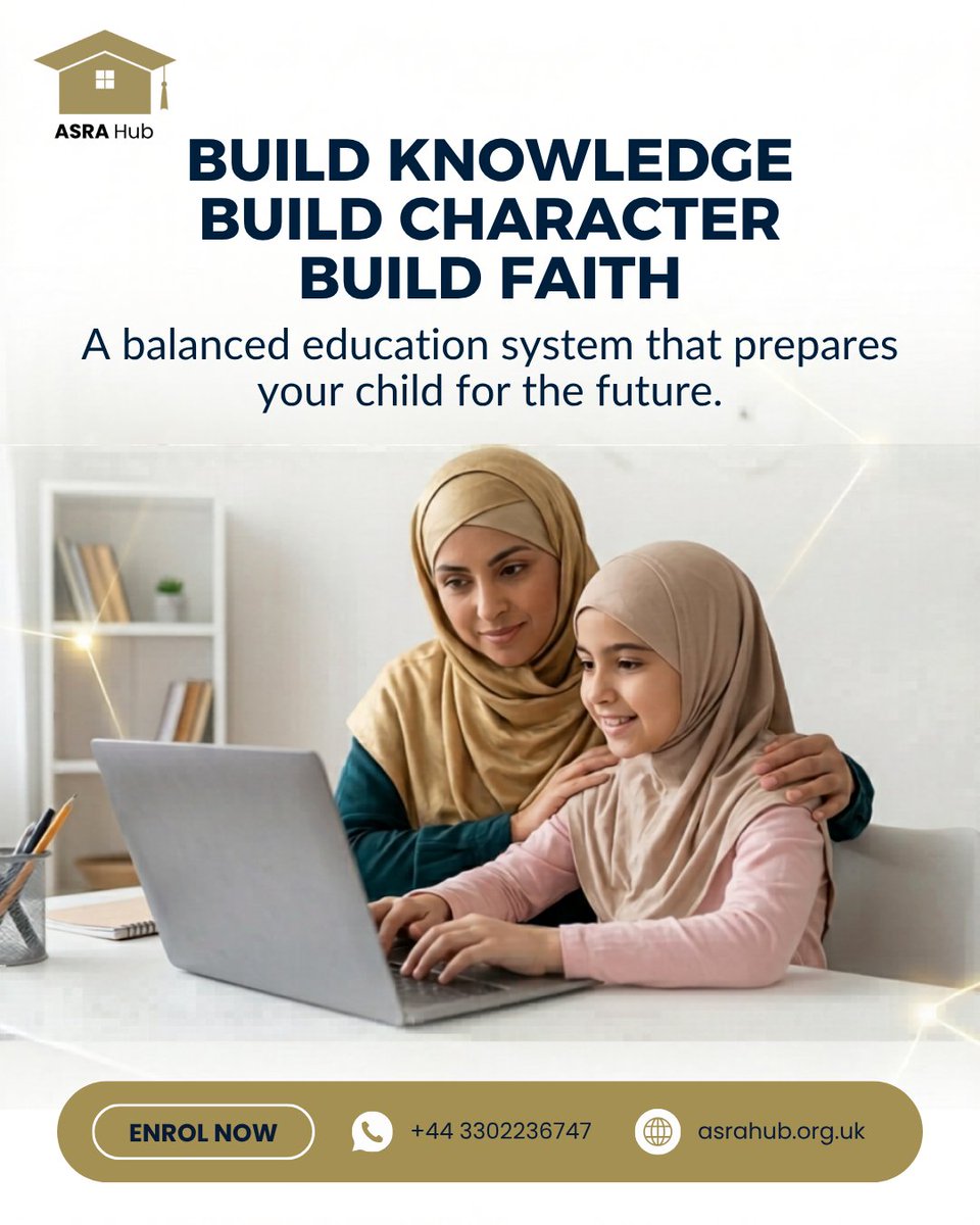 AsraHub's tweet photo. Empower your child with more than just a degree.

At ASRA Hub, we believe in a balanced approach to learning that nurtures the mind, the heart, and the soul. Our mission is to help students Build Knowledge, Build Character, and Build Faith.

Enrol Now:  https://t.co/lPIDNRM3Vv https://t.co/K9b7zi738w
