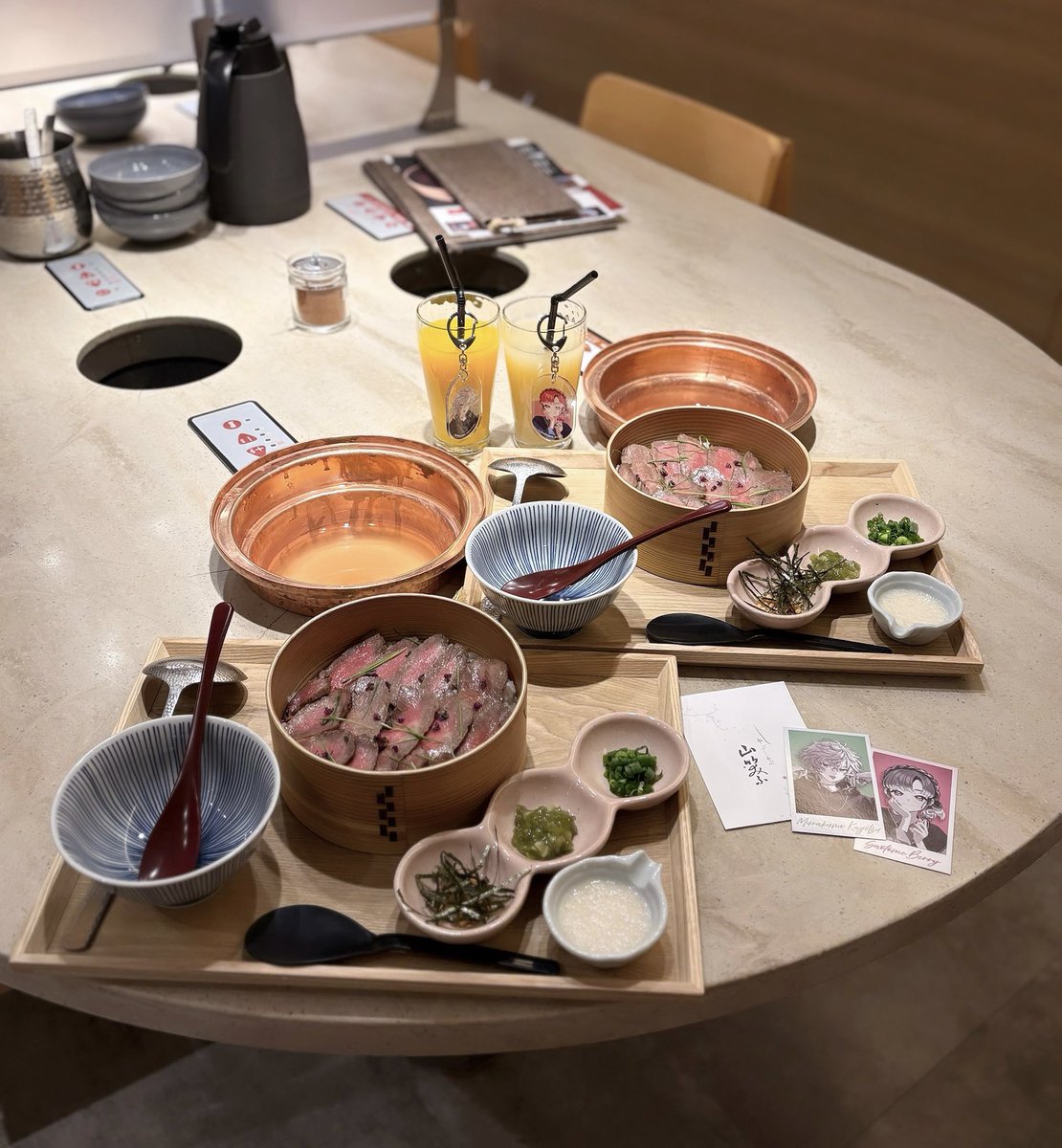 q47ir's tweet photo. 📍名古屋 しゃぶしゃぶ山笑ふ
限定20食だから開店凸した₍ ᐢ.  ̫ .ᐢ ₎⭐️ お肉柔らかくて美味しかったし最後にお茶漬けにするのも最高だった🍴✨ https://t.co/e5VRqJeLR1