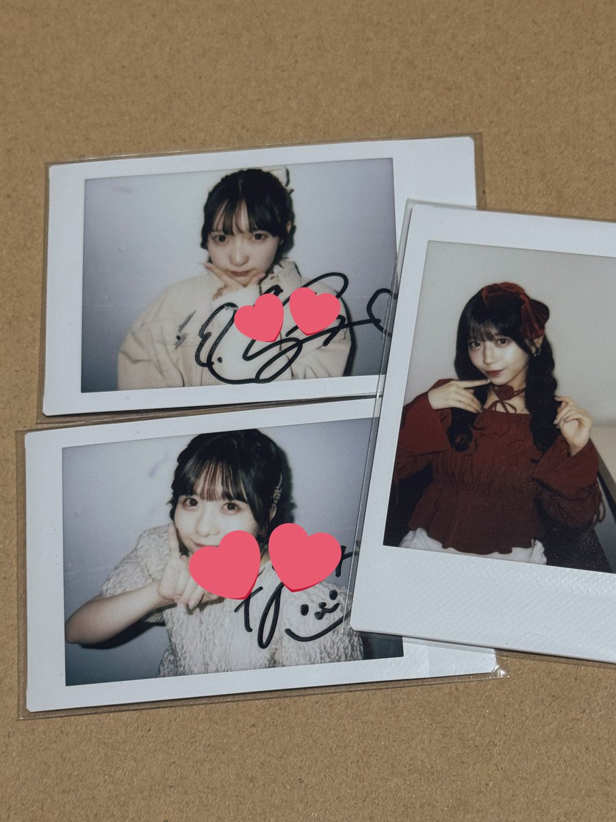 ランチェキ5枚中2枚サイン付きで自引きもできて嬉しい 𑁊^. .^𑁊 #白石