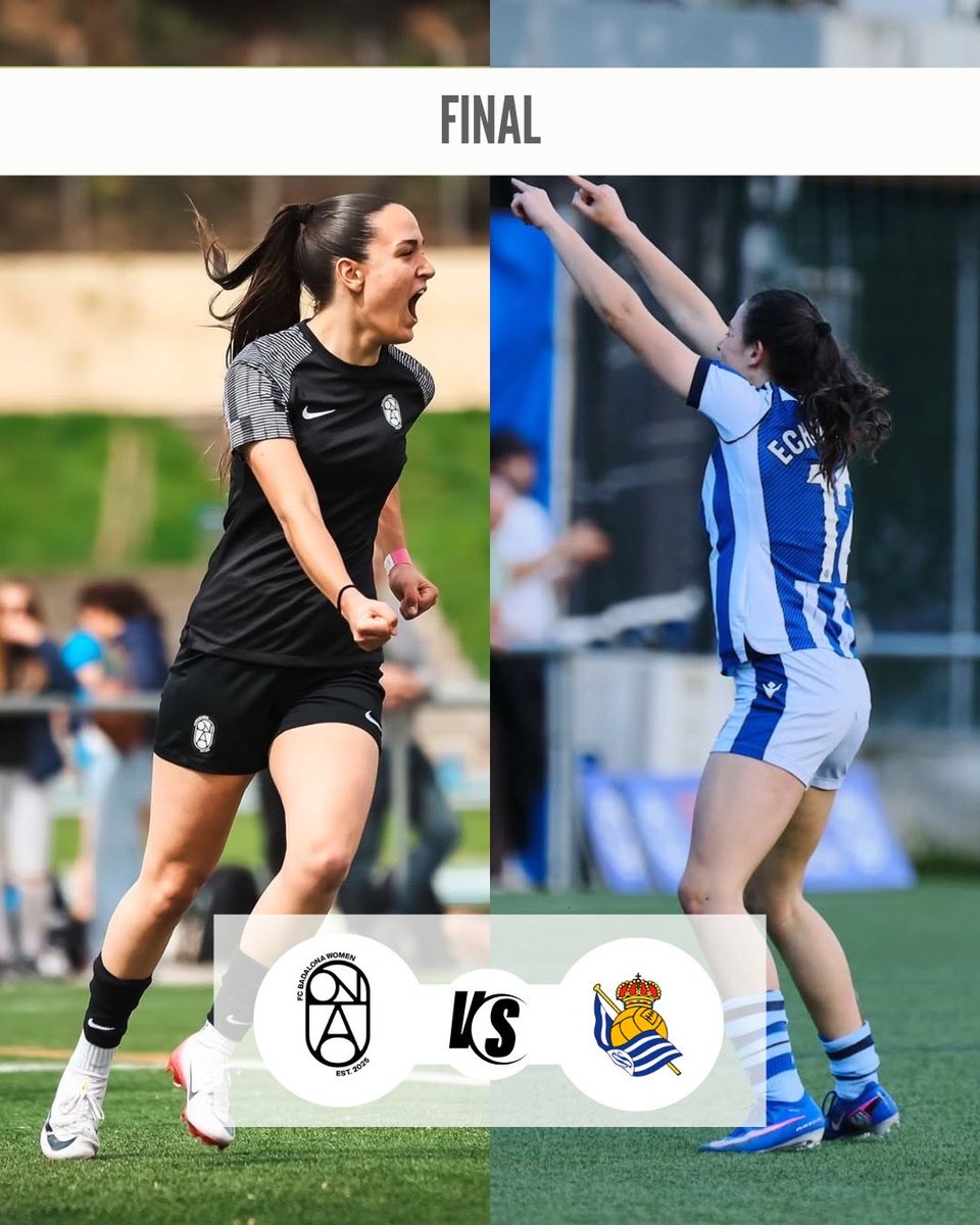 Futboleras's tweet photo. Ona Sant Adrià 🆚 Real Sociedad B 

Será la final de los playoffs de ascenso a #PrimeraRFEF 

El equipo que ascienda se unirá al  @AthleticClubFem B , @RUTFem_oficial  y @SportExCD, para jugar en #1RFEF la próxima campaña. https://t.co/HELYCCvKyv