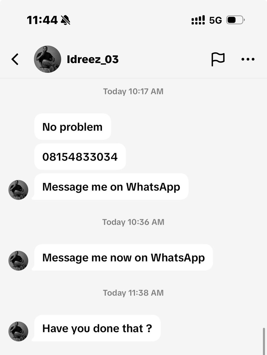 Idreez_03's tweet photo. Notice: I do not use WhatsApp, TikTok, or any other social media. Someone named Amos Moses is impersonating me for scams. 
He’s posting my trades on his page charging people 

My only official accounts are on Twitter and Telegram. 👇
Telegram community → https://t.co/EmrmYVzrrM
Twitter: https://t.co/KnDi70tZpZ
