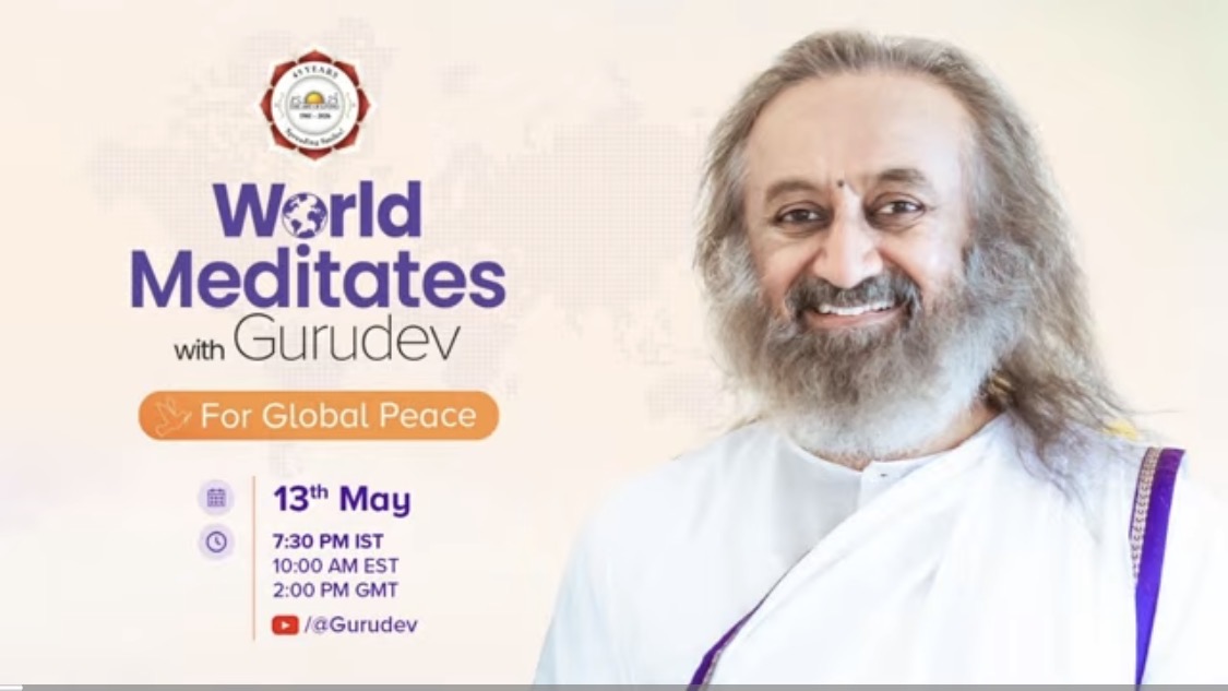 srisriyogaSA's tweet photo. LIVae meditation with Gurudev at 16:00 for Global Peace. 

https://t.co/0YNv8fbIQa https://t.co/ocM6c5pwpG