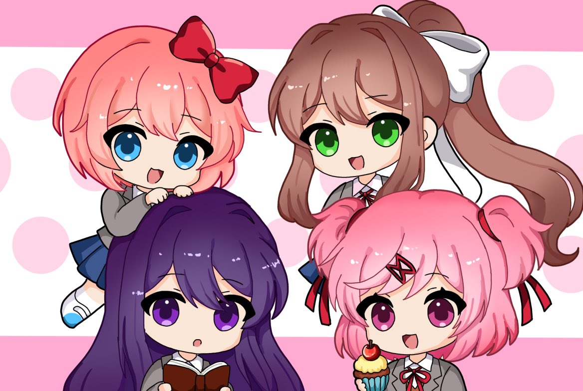 Mixbadthing's tweet photo. Chibi style
#ddlc #DDLC #art #Sayori #Yuri #Natsuki #Monika https://t.co/tM6Feqb8za
